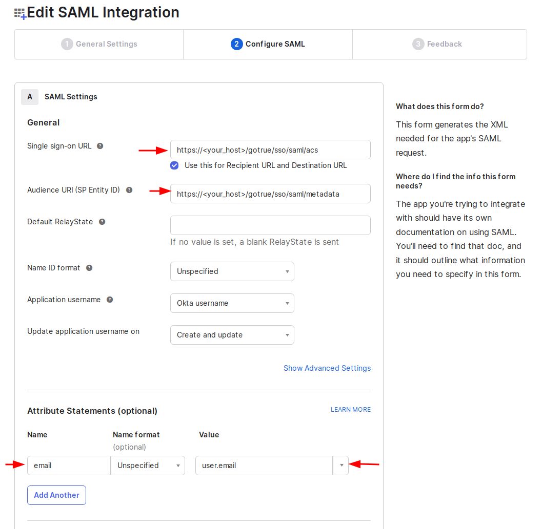 Configure SAML Integration