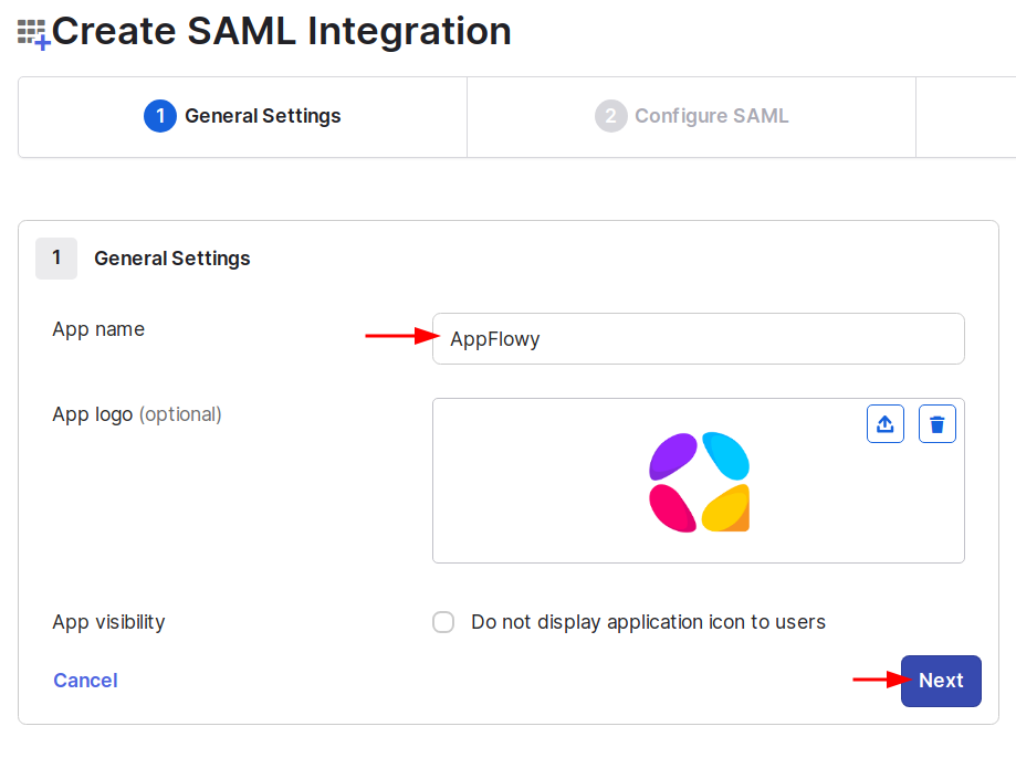 Okta create App