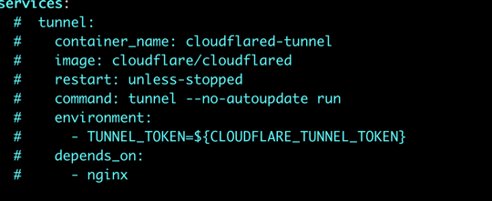 Commenting Out Tunnel Server