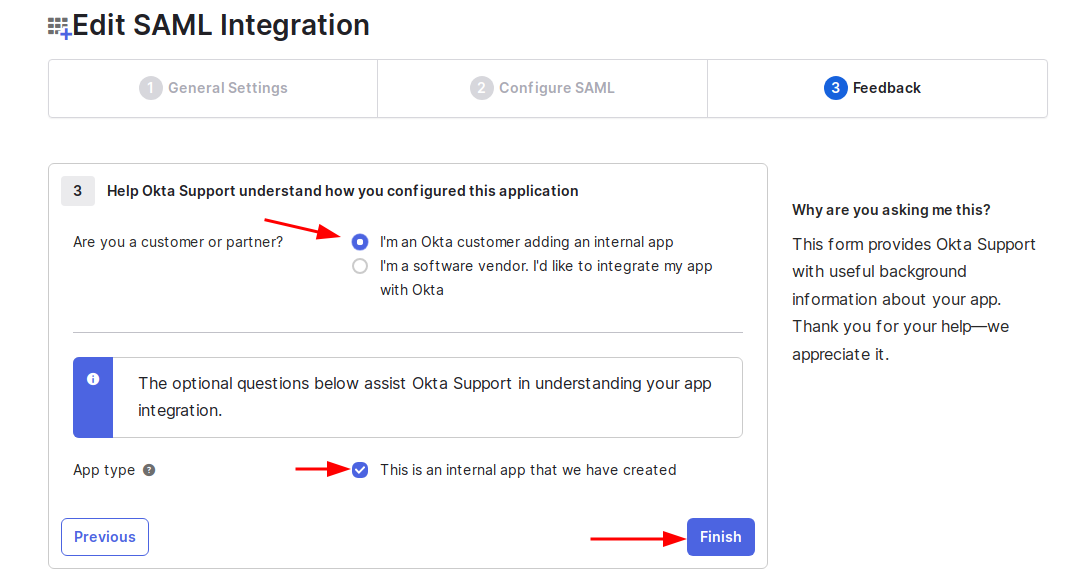 SAML Integration Feedback